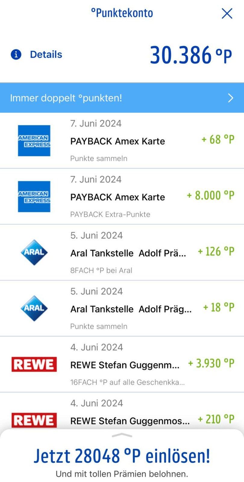 PAYBACK-Punktekonto mit Willkommensbonus der Amex und Alltags-Punkten